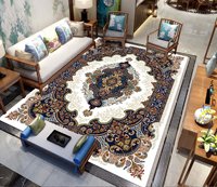 Tapis rectangulaire bohème floral personnalisé en usine, décoration intérieure, fabriqué à la machine, respectueux de l'environnement, adapté aux animaux domestiques, en polyester, tapis de salon