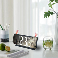 Jam Alarm Digital Pintar Multifungsi Layar Besar LED Kompak Plastik Proyeksi Ganda Termometer Kalender Malam Hari
