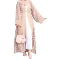 Muslim Abaya Dubai Browns, Open Front, Long, Wide Sleeves