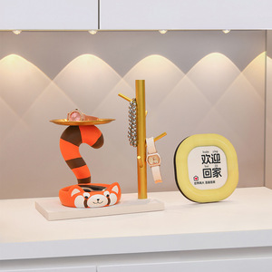 Cute Animal Print Resin Decorative Tray With Panda Design For Home Desktop Use - Product Image 3