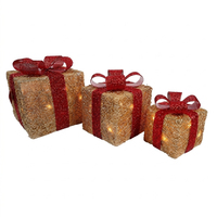 Adorno para Árbol de Navidad con Luces LED, Decoración Navideña para Interiores, Funciona con Pilas, IP44, Blanco Cálido, Caja de Regalo, Decoración para Fiestas
