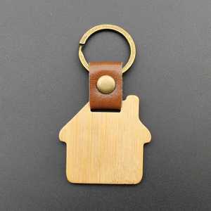 Không có tối thiểu tùy chỉnh màu xanh đậm hình chữ nhật hình dạng gỗ ô liu Keychain Laser khắc trống vòng chìa khóa bằng gỗ cho khắc - Product Image 4