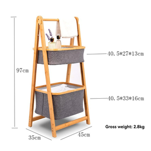 Panier en bambou à double couche personnalisable pour <span class=keywords><strong>la</strong></span> <span class=keywords><strong>maison</strong></span>, <span class=keywords><strong>la</strong></span> salle <span class=keywords><strong>de</strong></span> bain, le grand rangement pliable pour les vêtements, <span class=keywords><strong>la</strong></span> <span class=keywords><strong>literie</strong></span> et les articles divers. - Product Image 3