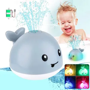 2023 Upgraded USB Baby Bath Toys Light Up Whale Spray Water Bathtub Toys for Toddlers Infant Kids Boys Girls
