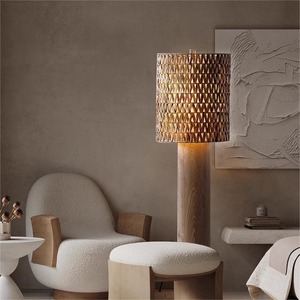 Lámpara de pie estilo madera natural, diseño Wabi Sabi, fuente de luz LED para sala de estar, dormitorio, estudio, iluminación decorativa - Product Image 2