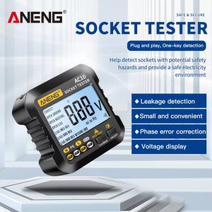 เครื่องตรวจจับปลั๊กไฟฟ้า ANENG AC10 ตรวจสอบขั้วปลั๊ก ตรวจสอบเฟส ตรวจจับเฟส ปลั๊ก US/EU มัลติมิเตอร์แบบดิจิตอล เครื่องทดสอบซ็อกเก็ต - Product Image 4