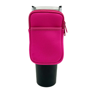 Rts màu rắn 40 oz xe Tumbler tay áo túi với dây kéo Neoprene chai nước Pouch - Product Image 2