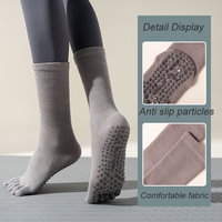 Personnalisé Femme Intérieur Fitness Professionnel Antidérapant Cinq Doigts Exercice Équipage Danse Yoga Pilates Chaussettes