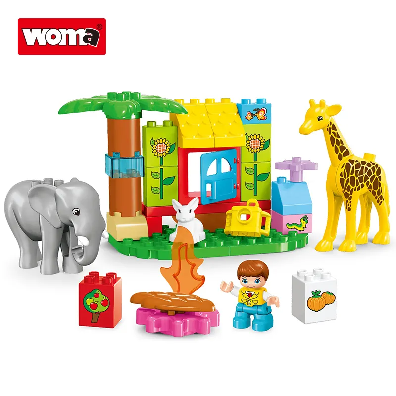 WOMA TOYS Wholesale OEM ODM MOC Toddler Baby Animal Elephant House Kids Play Game Big Building Block Brick Set