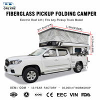 ONLYWE Camping-car tout-terrain à monter sur la benne d'un pick-up, avec toit relevable, carrosserie en fibre de verre, pour expéditions en overland