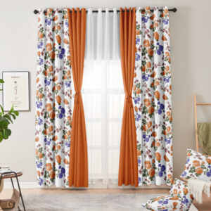 Rideaux imprimés de fleurs de qualité supérieure pour salon, 10 pièces, prêts à accrocher, rideaux de porte et de fenêtre pour chambre à coucher, hôtel et bureau - Product Image 1