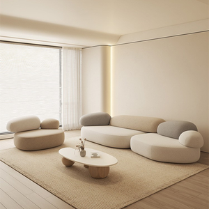 Structure modulaire arrondie de style moderne et luxueux, couleur vert matcha, pour salon, à combinaison libre - Product Image 4