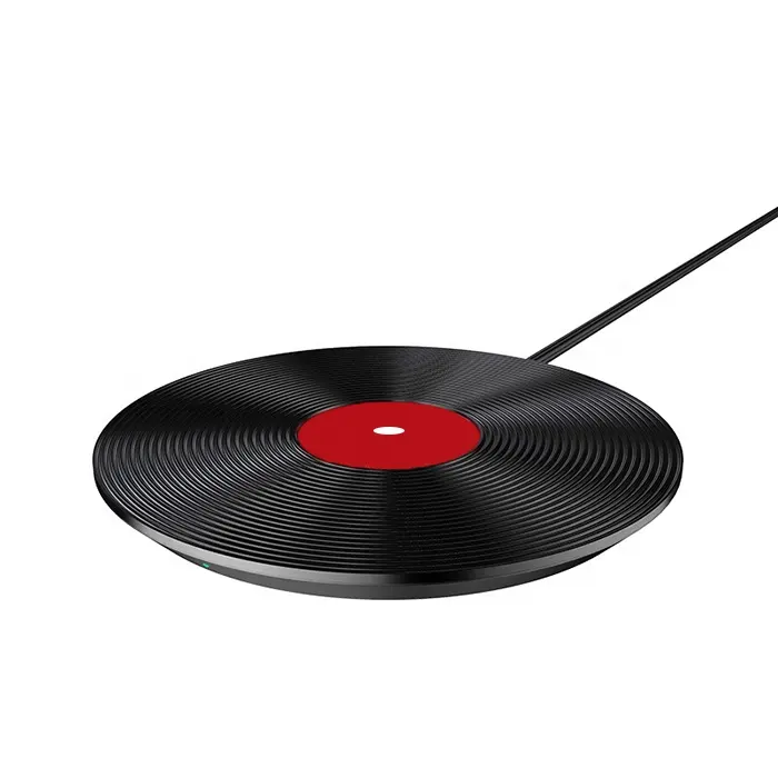 कस्टम डिजाइन Vinyl रिकॉर्ड वायरलेस चार्जर रेट्रो मोबाइल फोन वायरलेस चार्ज