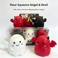 Jouet anti-stress créatif et amusant en plastique souple, motif démon, ange, fantôme d'Halloween, adorable, à récupération lente, pour la décompression et les farces