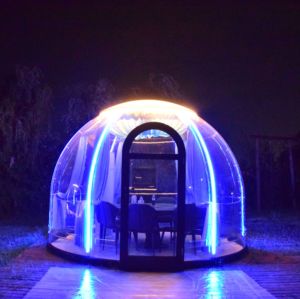 Dôme de <span class=keywords><strong>serre</strong></span> <span class=keywords><strong>grand</strong></span> format pour <span class=keywords><strong>le</strong></span> <span class=keywords><strong>camping</strong></span> en plein air, résistant au vent, en polycarbonate, imperméable, ignifuge, dôme géodésique rond transparent unique, tentes - Product Image 1