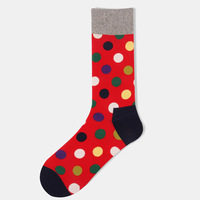 Calzini da Uomo Colorati a Pois, OEM Personalizzati, Calzini Casual in Cotone a Pois, Produzione all'Ingrosso