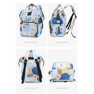 Venta al por mayor a la moda logotipo personalizado impermeable de gran capacidad multifuncional cuidado <span class=keywords><strong>del</strong></span> bebé mamá bebé bolsas de pañales mochila para mamá - Product Image 5