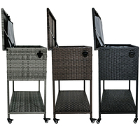 Chariot isotherme en rotin personnalisé pour l'extérieur, chariot à roulettes pour boissons glacées, chariot isotherme imperméable pour les fêtes de jardin