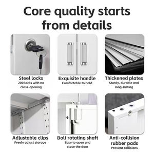 خزانة غرفة تغيير بأبواب 3 خزانة فولاذية خزانة ملابس معدنية طويلة خزانة ملابس لصالون الشعر - Product Image 5