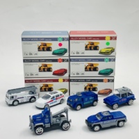 Ensemble de voitures miniatures en métal à friction : hélicoptère militaire, camion de course, camion de police, camion de pompier, camion d'ingénierie pour enfants