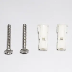 Top Fix Toilet Cover Seat Screws Well Nut Pan Fixing WC Blind Hole Fitting Kit for Universal Toilet Seat Hinges