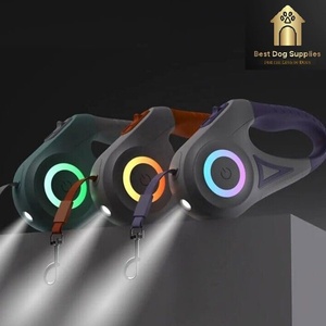 Meilleures fournitures pour chiens : laisse rétractable en plastique lumineuse avec lumière LED de sécurité frontale, laisse d'entraînement anti-emmêlement à 360°, ultime - Product Image 6