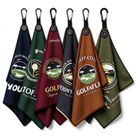 Serviette de golf personnalisée pour tournoi, lavable en machine, avec boucle auto-agrippante, en tissu gaufré