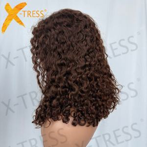 Parrucca in Capelli Vergini Brasiliani Marrone Cioccolato per Donne di Colore, <span class=keywords><strong>Bob</strong></span> <span class=keywords><strong>Corto</strong></span> Ondulato 13x4 HD per Parrucche Frontali in Pizzo Senza Colla - Product Image 2