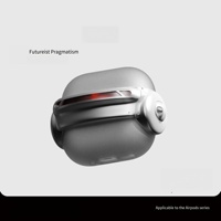 Étui de style jeu mecha cool pour Airpods Series, coque de protection rigide 3D futuriste pour écouteurs sans fil