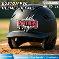 Autocollants découpés sur mesure pour équipes sportives, pour casque, en PVC extérieur, résistants, adhésifs, durables, imperméables, impression d'autocollants