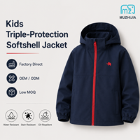 Jaket Softshell Anak Grosir Kustom, Tiga Lapisan Proteksi, Tahan Air, Tahan Angin, Awet, Untuk Aktivitas Luar Ruangan & Sekolah, MOQ Rendah, OEM