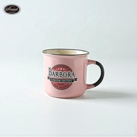 Tasse à café vintage personnalisée en céramique mouchetée, style feu de camp classique, en grès, promotion cadeau supermarché