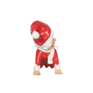 Gran oferta decorativa vacaciones Festival Park Mall Street Yard decoración fiesta Show ornamento gatear elfo rojo estatua de fibra de vidrio - Product Image 3