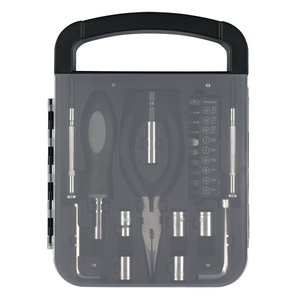 Juego <span class=keywords><strong>de</strong></span> herramientas portátil <span class=keywords><strong>de</strong></span> acero al carbono, <span class=keywords><strong>caja</strong></span> <span class=keywords><strong>de</strong></span> transporte transparente, destornillador, kit <span class=keywords><strong>de</strong></span> utilidad para tareas <span class=keywords><strong>de</strong></span> bricolaje en el hogar y reparaciones al aire libre, 22 Uds. - Product Image 3