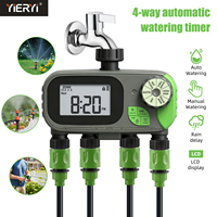 Temporizador de Riego Automático para Jardín, 4 Salidas, Controlador de Riego Programable para Granja, Invernadero y Jardín
