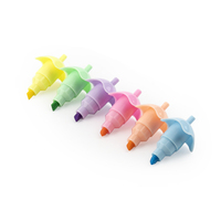 6 pièces mini stylos de surligneur pastel rose carotte aubergine pour enfants