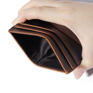 Cartera Inteligente de Cuero Genuino al por Mayor, Mini Tarjetero para Hombre con Logotipo Personalizado - Product Image 4