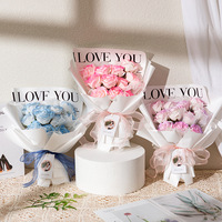 Bouquet de fleurs de savon artisanales douces et populaires sur Internet, dégradé de roses, fini, créatif, pour la Saint-Valentin et Noël, vente en gros