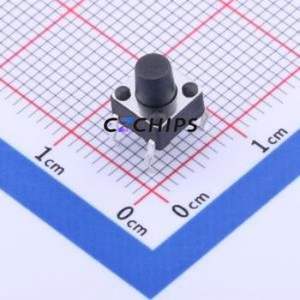 TS667CJ 250gf BXG Tactile Switch Through hole-4P,6x6mm Switch Single Pole Single Throw Round Button 2.5N Through Hole - Product Image 1