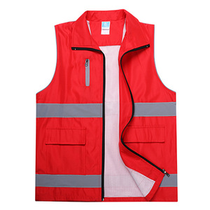 Chaleco reflectante de seguridad azul con rayas reflectantes, ropa de trabajo unisex para actividades al aire libre, otoño primavera 2023 - Product Image 4