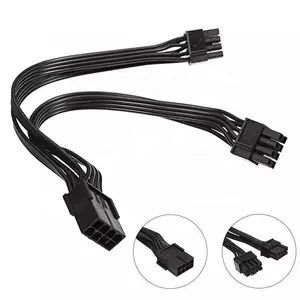 Câble de séparation PCIE noir 8 à double 8 broches, 6 + 2 broches, 20x20cm, couleur noire