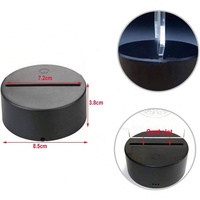 Bases de lampe LED RGB à télécommande pour lampe de nuit 3D en acrylique noir, lampe de nuit LED 3D, base tactile avec câble USB