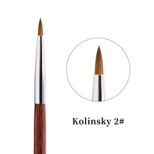 Pincel de Uñas <span class=keywords><strong>Alist</strong></span> Germany Personalizado, Suave y Grueso, con Mango Metálico, Pelo Kolinsky Azul Oscuro, Color Rosa/Rojo, Venta al Por Mayor - Product Image 2
