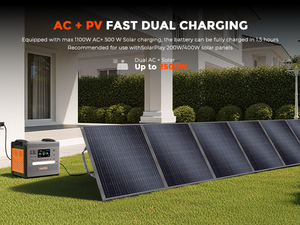 Station portable extérieure 2500W, batterie LiFePO4 solaire 400W MPPT, charge rapide de voiture en 1,5h, double charge rapide AC/solaire pour la maison - Product Image 5