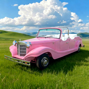 Auto Eléctrico Clásico Convertible Rosa, Estilo Vintage, Diseño Descapotable, 5 Pasajeros, para Uso Turístico - Product Image 1