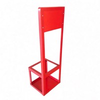 Support de sol rouge pour extincteur, support en acier électrostatique avec panneau pour la sécurité au bureau et à l'école