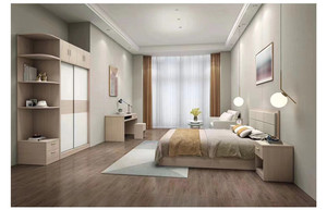 Ensembles de meubles de chambre à coucher d'hôtel modernes <span class=keywords><strong>moins</strong></span> <span class=keywords><strong>chers</strong></span> pour la chambre pour les appartements et les villas hôtel commercial fait de matériel durable de mélamine - Product Image 4