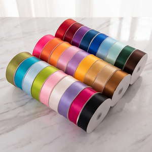 Custom Satin <b>Ribbon</b> Decorative Gift Wrapping <b>Ribbon</b> Polyester Spool Luster Solid Color for Valentine's Day Party Decor DIY - Product Image 1