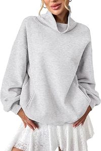 Sweat-shirts et pulls molletonnés décontractés pour femmes, <span class=keywords><strong>col</strong></span> montant, personnalisables avec logo imprimé, en coton, coupe oversize - Product Image 2
