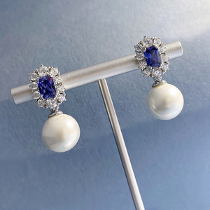Fashionable Women's 925 <strong>Silver</strong> 12mm Pearl <strong>Dangle</strong> <strong>Earrings</strong> Versatile and Stylish - Product Image 3